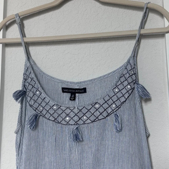 Saks Fifth Avenue Striped Tassel Maxi Dress Size S - Picture 3 of 9